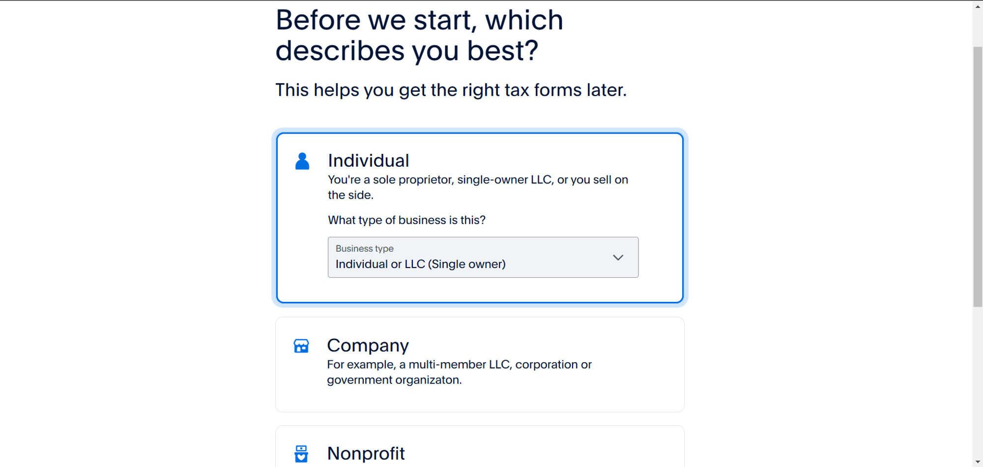 Individual Business Type