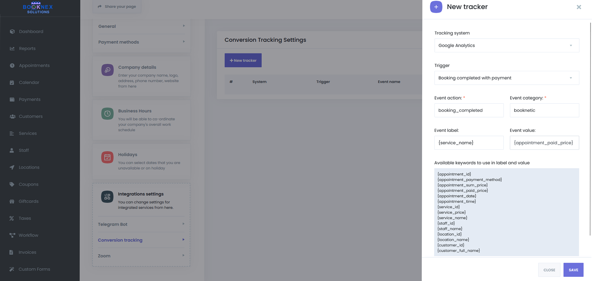Tracker Configuration