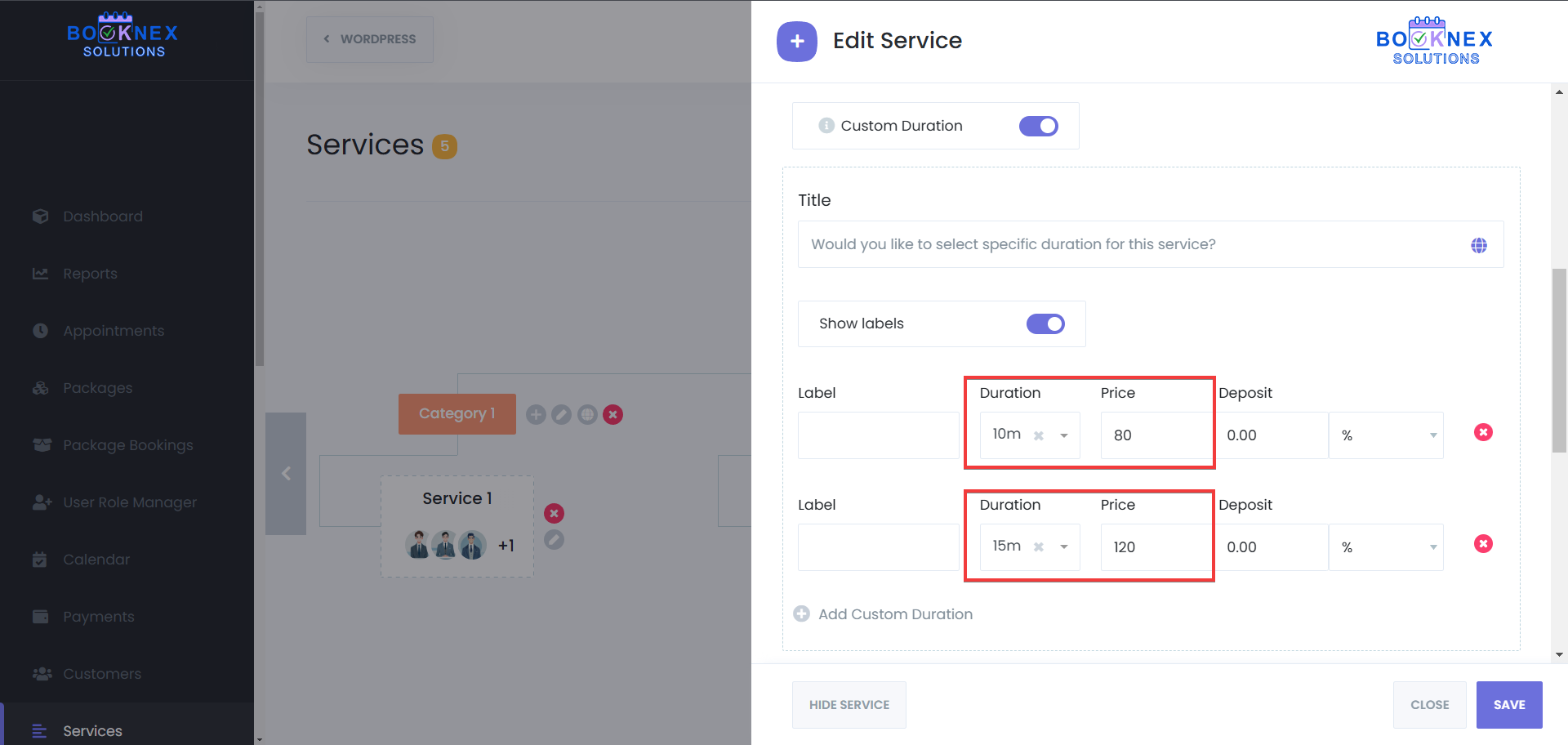 Duration and Pricing