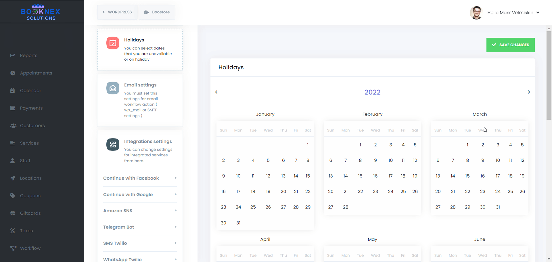 Business-Wide Holidays